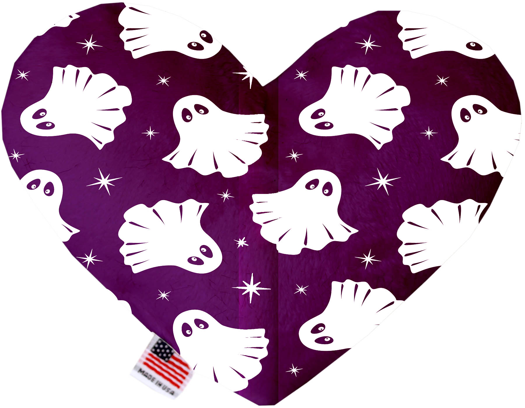 Ghosts on Purple 8 Inch Heart Dog Toy
